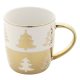 Cana cu design de Craciun, 350 ml, ø85x91 mm, Everestus, 20SEP0166, Portelan, Auriu