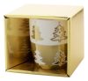Cana cu design de Craciun, 350 ml, ø85x91 mm, Everestus, 20SEP0166, Portelan, Auriu