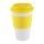 Cana cu silicon, 400 ml, ø90×150 mm, Everestus, 20FEB4968, Ceramica, Galben, Alb