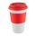 Cana cu silicon, 400 ml, ø90×150 mm, Everestus, 20FEB4967, Ceramica, Rosu, Alb