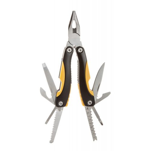 Set unealta multifunctionala 8 functii si briceag, 138×180×27 mm, Everestus, 20FEB4347, Aluminiu, Negru, Galben