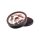 Set 4 accesorii vin in cutie rotunda, ø160×40 mm, Everestus, 20FEB17232, Lemn, Otel inoxidabil, Maro