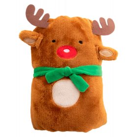   Paturica pentru copii de Craciun, Ren, 600x950 mm, Everestus, 20SEP0181, Poliester, Maro